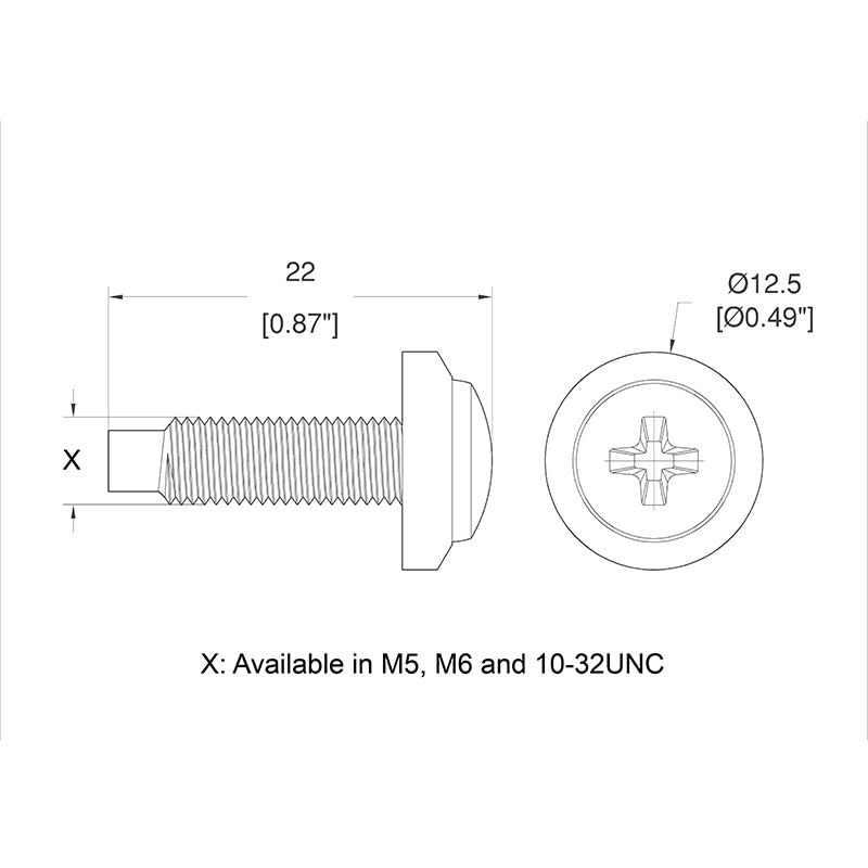 Penn Elcom S1032/HP/WA/100 High Point Rack Screws with Washers - Set of 100 - Image 3